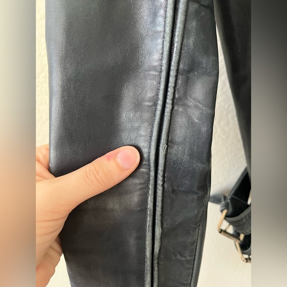 Gianni Bini Distressed Blue Leather Moto Jacket Women’s Size XS - Picture 14 of 16